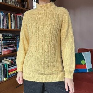 Vintage Yellow Cable Knit Sweater